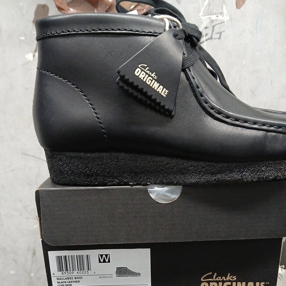 Clarks Mens The Original Wallabee Leather Black Hi top Shoes 26155512 New - Picture 6 of 6
